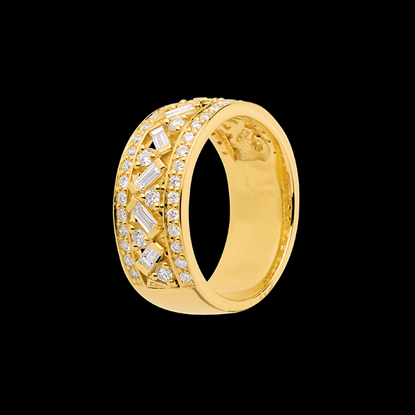 Ring Destiny - Empress - yellow gold diamonds - 0.85 carat