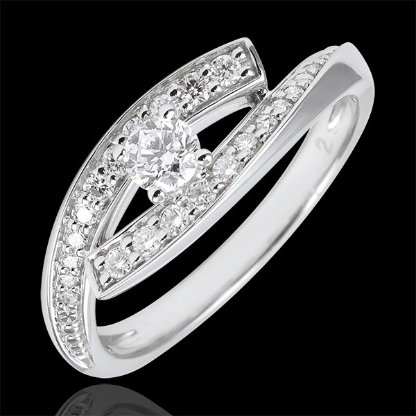 Ring Destiny Solitaire - Diva - white gold - small size - 0.08 carat