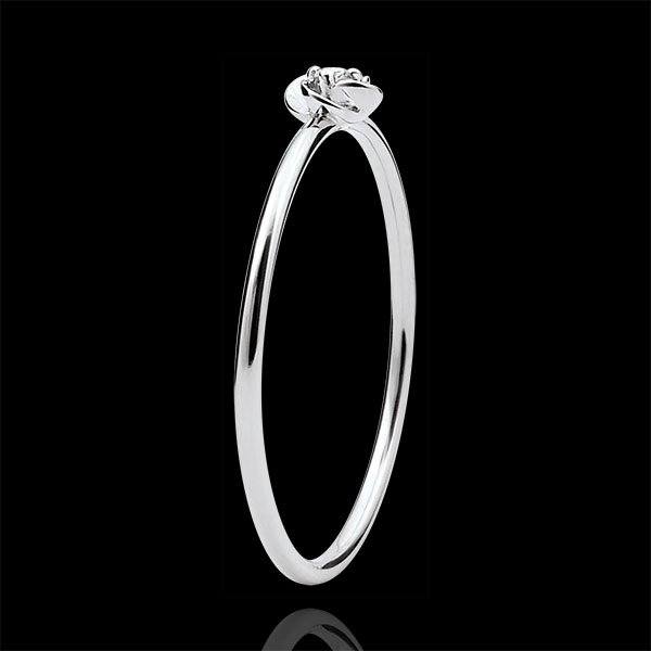 Ring Eclosion - First Rose - small model - white gold and diamond - 9 carats