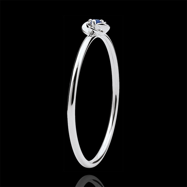 Ring Eclosion - First Rose - small model - white gold and sapphire - 9 carats