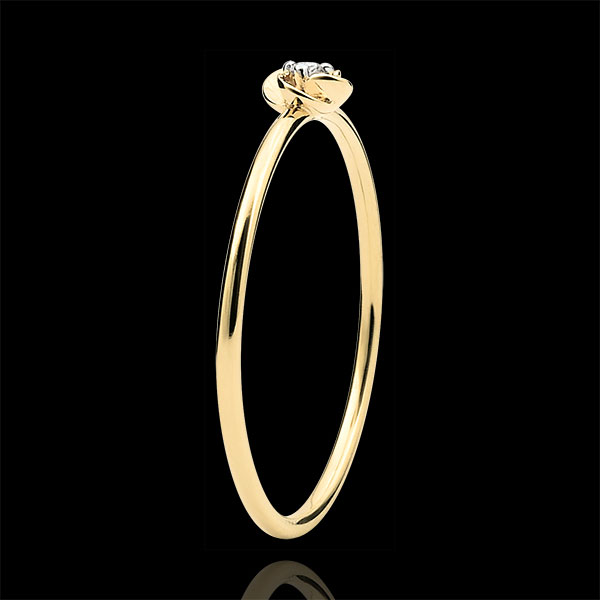 Ring Eclosion - First Rose - small model - yellow gold and diamond - 18 carats