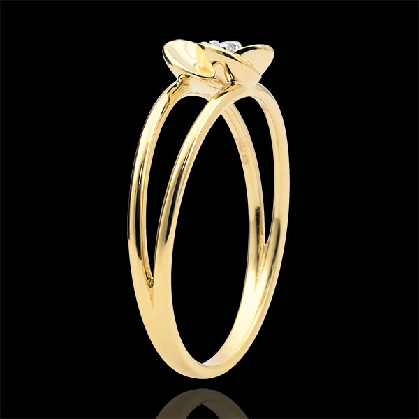 Ring Eclosion - First Rose - yellow gold and diamond - 18 carats