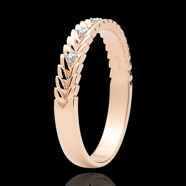 Ring Enchanted Garden - Diamond Braid - pink gold - 9 carats 