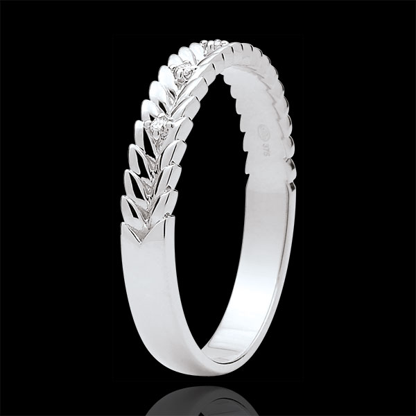 Ring Enchanted Garden - Diamond Braid - white gold - 9 carats 