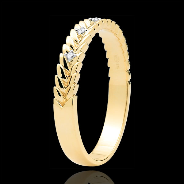 Ring Enchanted Garden - Diamond Braid - yellow gold - 9 carats 