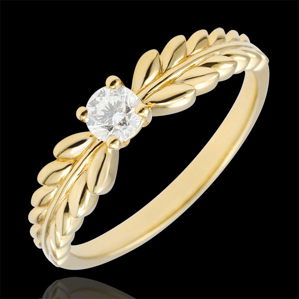 Ring Enchanted Garden - Solitaire Fresia - yellow gold - 0.20 carat - 18 carat