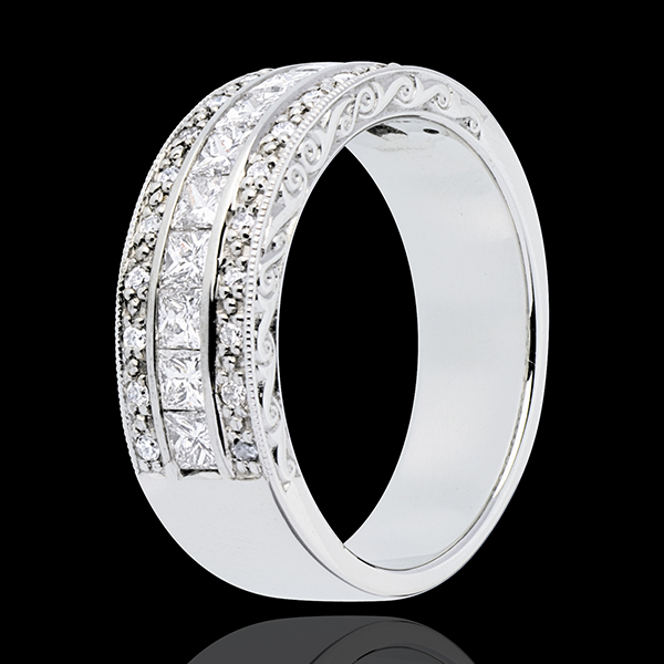 Ring Enchantment - Venus Division - semi paved white gold - 0.87 carat - 35 diamonds