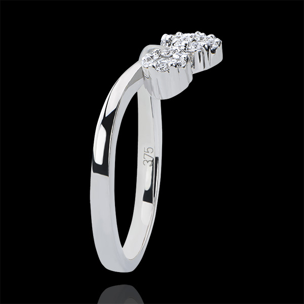 Ring Freshness - Boutures - white gold 9 carats and diamonds 