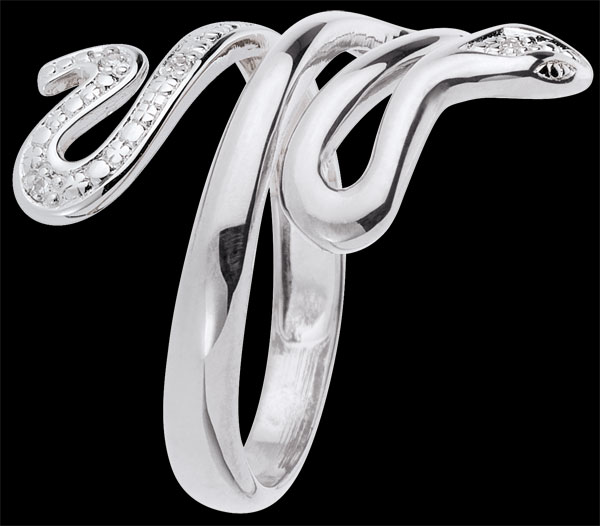 Ring Imaginary Walk - Precious Menace - White Gold and diamonds - 9 carats