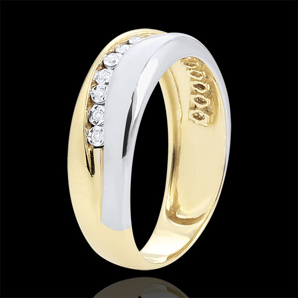 Ring Liefde - Multi-Diamanten witgoud en 18 karaat geelgoud