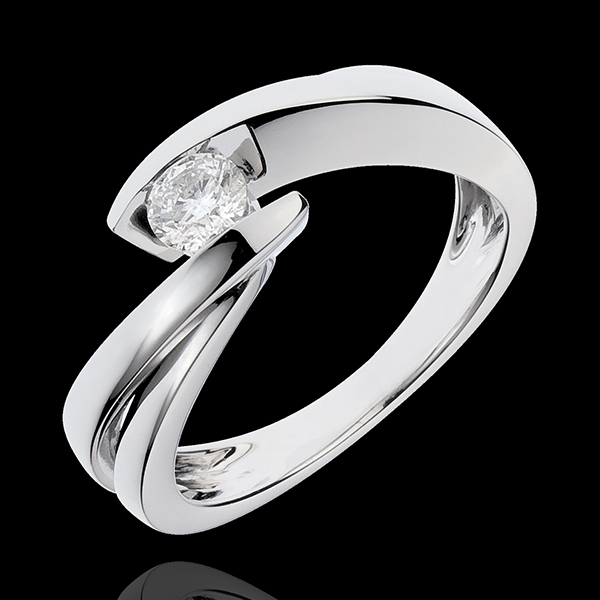 Ring Liefdesnest - Ondine - 18 karaat witgoud - 1 Diamant 0.27 karaat - 18 karaat