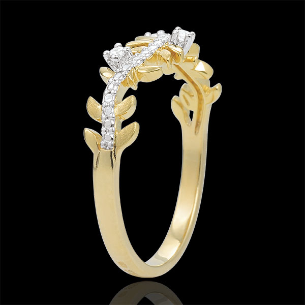 Ring Magische Tuin - Gebladerte Royal - Diamant en 18 karaat geelgoud