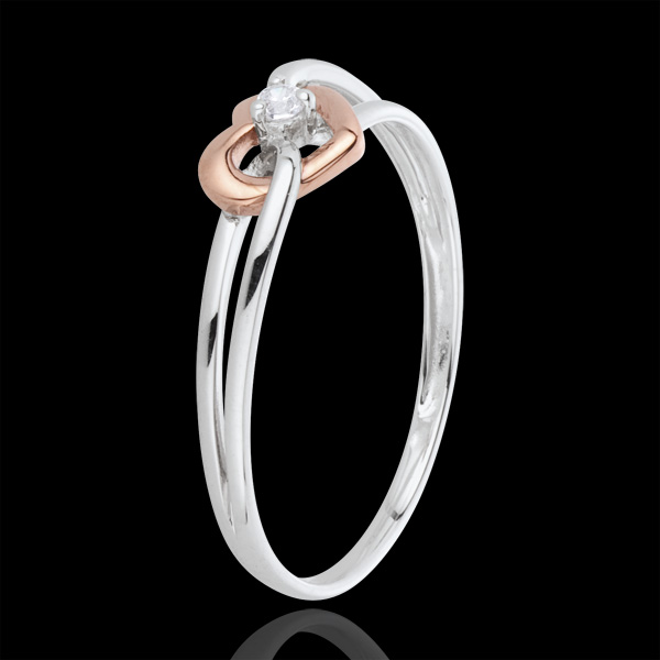 Ring My Love - 18 karaat witgoud en roségoud met diamant