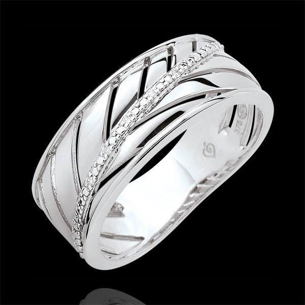 Ring Palm - 9 karaat witgoud met Diamanten
