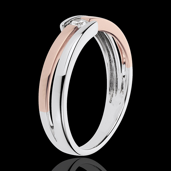 Ring Precious Nest - Salome - pink gold - 0.10 carat diamond - 18 carats
