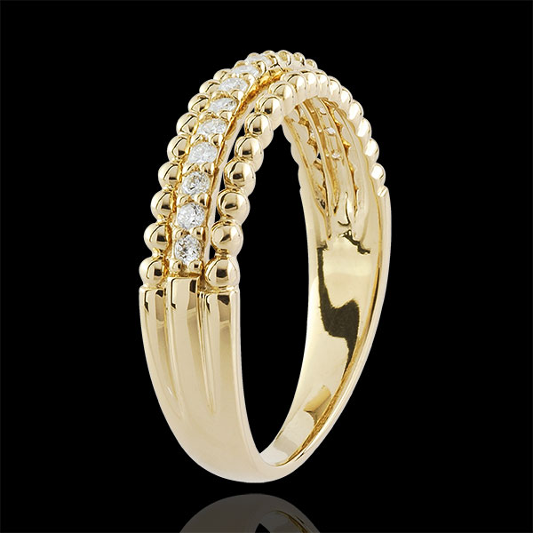 Ring Salty Flower - two rings - yellow gold - 18 carat