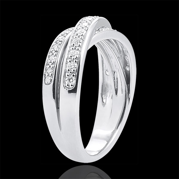 Ring Saturn Diamond - White gold - 29 diamonds - 18 carat