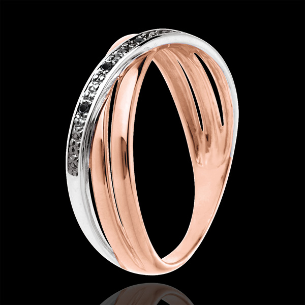 Ring Saturn Duo variation - rose gold and diamonds - 18 carat