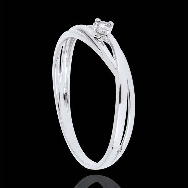 Ring Solitaire Liefdesnest - Dova - 9 karaat witgoud - 0.03 karaat Diamant