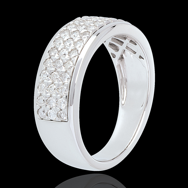 Ring Sterrenbeeld - Astraal - klein model - 18 karaat witgoud geplaveid - 0,63 karaat - 45 Diamanten