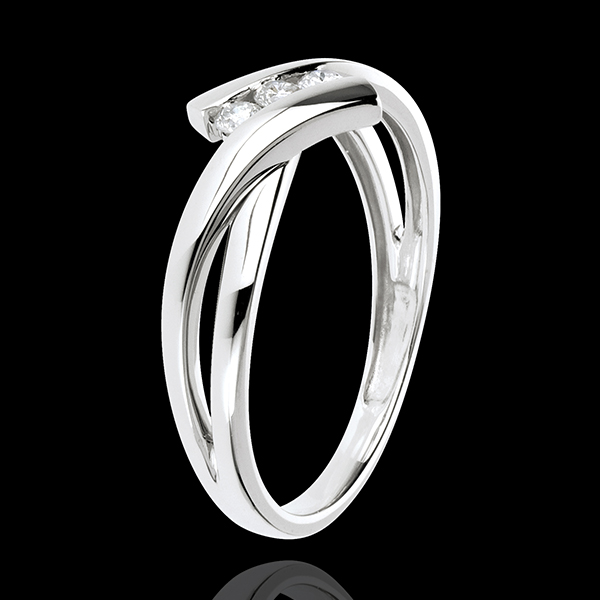 Ring Trilogy Precious Nest - white gold - 3 diamonds