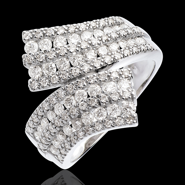 Ring Zauberwelt - Schärpe mit Diamantpavé - Weißgold - 1.1 Karat - 108 Diamanten