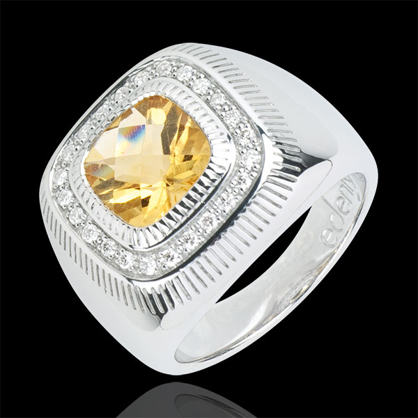 Ring Zonneoog - zilver, Diamanten en edelstenen