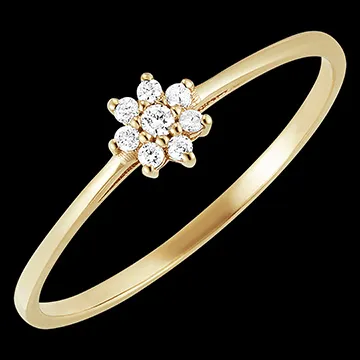 Pierścionek Rozkwit - Daisy - 18 karatowe żółte złoto i diamenty 