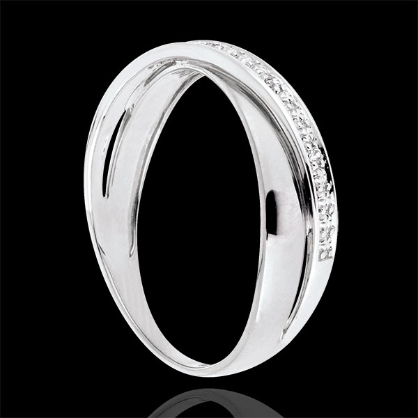 Saturn Duo Wedding Ring - diamonds - White gold - 9 carat