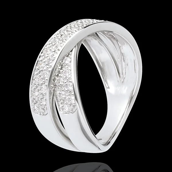 Ring Ellipse voll besetzt in Weissgold - 0.5 Karat - 36 Diamanten