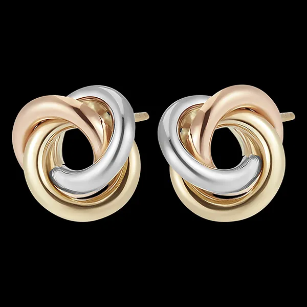 Ohrringe Saturn - Drei Goldarten, 18 Karat