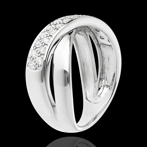 Diamantring Ellipse in Weissgold semi besetzt - 0.26 Karat - 26 Diamanten