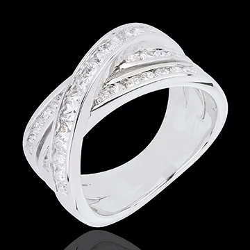 Ring großer Saturn - Weißgold - 1.37 Karat