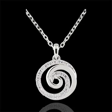 Colier Spirala iubirii aur alb de 18K