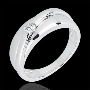 Inel diamant solitaire Hestia aur alb de 18K