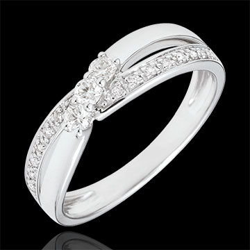 Ring Trilogie Kostbarer Kokon - Auréa - Weißgold - 0. 18 Karat - 18 Karat