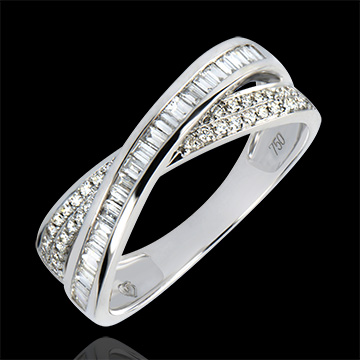 Verighetă Saturn - Duo Diamant - aur alb 18K şi diamante