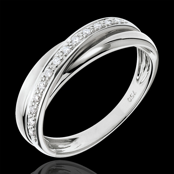 Saturnring Diamant - Weißgold - 9 Karat