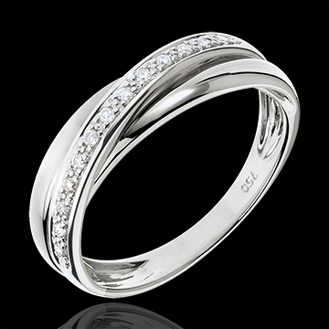 Saturnring Diamant - Weißgold - 9 Karat