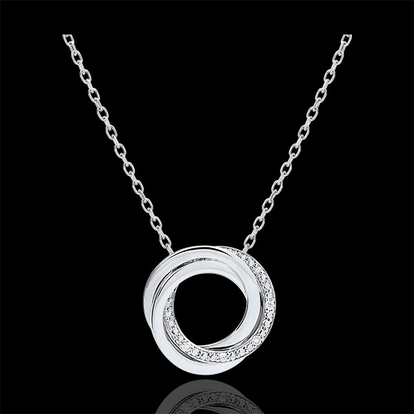 Collier Saturn - Weißgold und Diamanten - 18 Karat