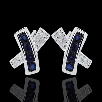 Boucles d'oreilles Donia - saphirs - or blanc 9 carats