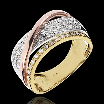 Bague Royale Saturne - trois ors 18 carats