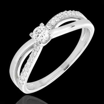 Bague de Fiançailles Destinée - Eternité - diamant 0.14 carat - or blanc 18 carats