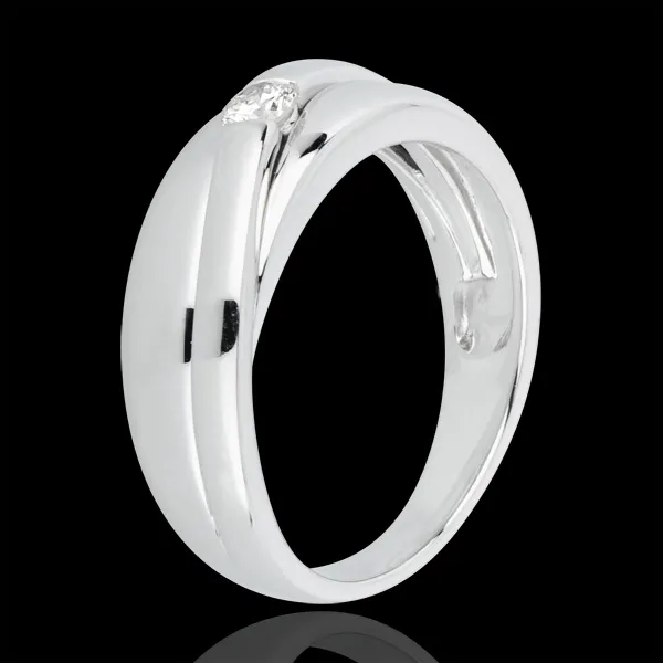 Bague solitaire diamant Hestia or blanc 18 carats