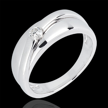 Bague solitaire diamant Hestia or blanc 18 carats