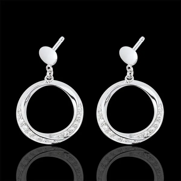 Boucles d'oreilles Lady or blanc 18 carats et diamants