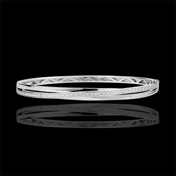 Bracelet Jonc Saturne Diamant - or blanc 18 carats