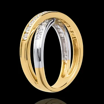 Tandem ring paved - 0.6 carat - 23 diamonds