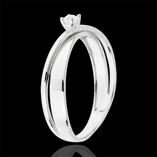 Bague Solitaire Oréade - or blanc 18 carats