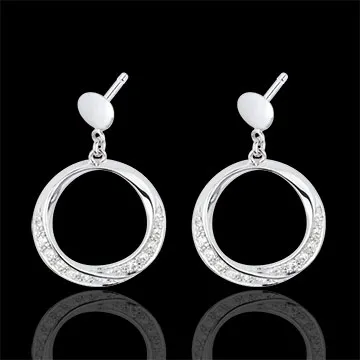 Boucles d'oreilles Lady or blanc 18 carats et diamants